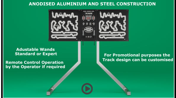 ANODISED ALUMINIUM AND STEEL CONSTRUCTION                    Adustable Wands             Standard or Expert      Remote Control Operation     by the Operator if required      For Promotional purposes the    Track design can be customised